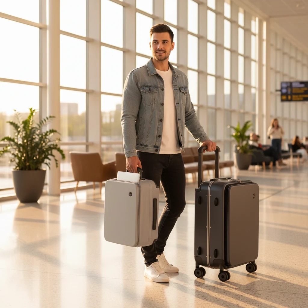 Valise Cabine Rigide M75 - Cadre Aluminium & Coque PC 20/24" - Voyage Silencieux et Élégant – Image 14
