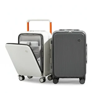 Valise Cabine Voyage Mi 20 Pouces à Large Poignée - Polycarbonate et Cadre Aluminium - Bagage Cabine Résistant et Léger