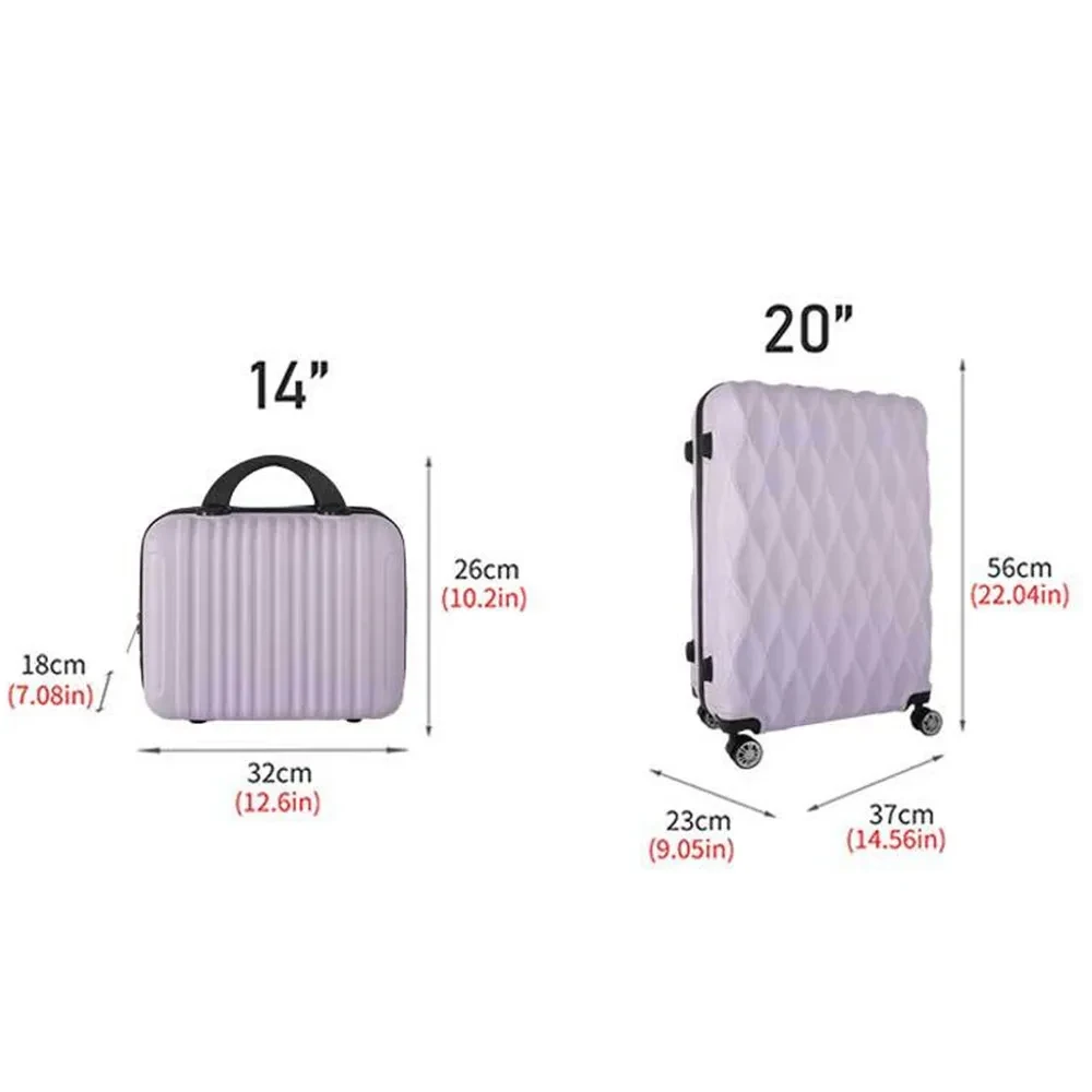 Ensemble de valises cabine 2 pièces 20"+14" ABS - Valise cabine légère avec serrure code - Voyagez pratique et organisé – Image 2