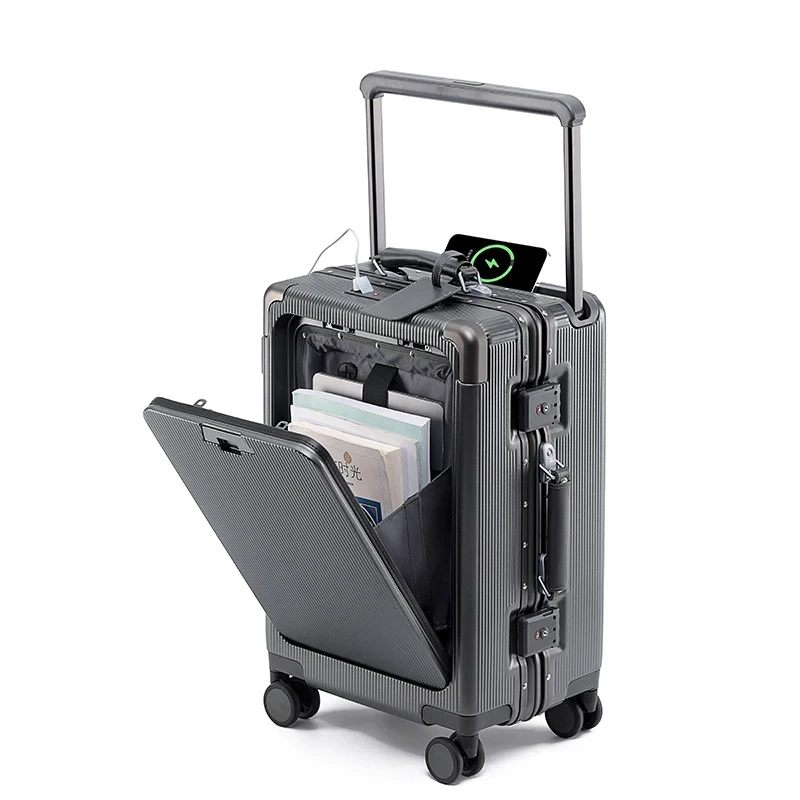 Valise Cabine MU 20" PC à Ouverture Frontale - Bagage Léger 4.3kg pour Voyage Organisé
