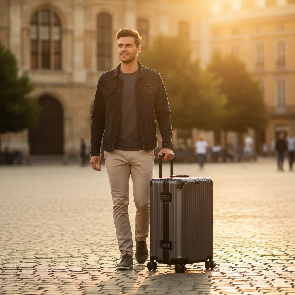 Valise cabine voyage en alliage aluminium-magnésium, bagage à roulettes - Protection extrême & roulement silencieux – Image 10