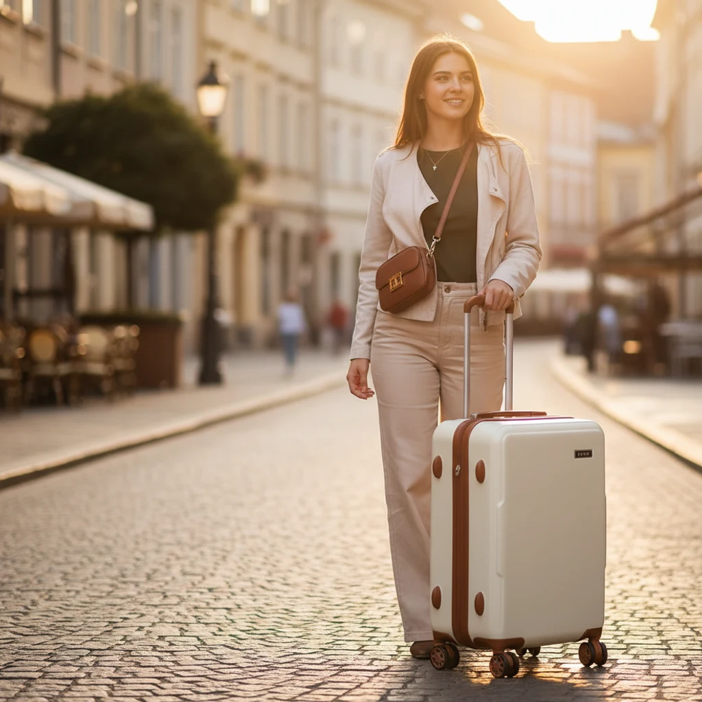 Valise Coque Rigide PC+ABS - Légère, Serrure TSA, Roues 360° - Voyagez Confortablement – Image 8