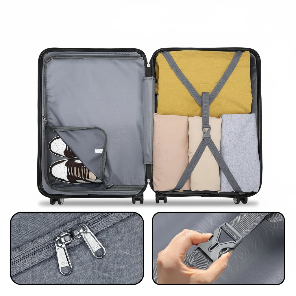 Valise Cabine Rigide - ABS Léger 36L, Serrure TSA, Roues 360° - Voyagez sans effort – Image 20