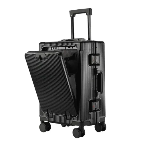 cccd4f2d-576d-498d-9e01-ca37f2063d08 Valise cabine roulante à ouverture frontale - Cadre aluminium, ABS+PC - Voyagez organisé avec chargeur USB