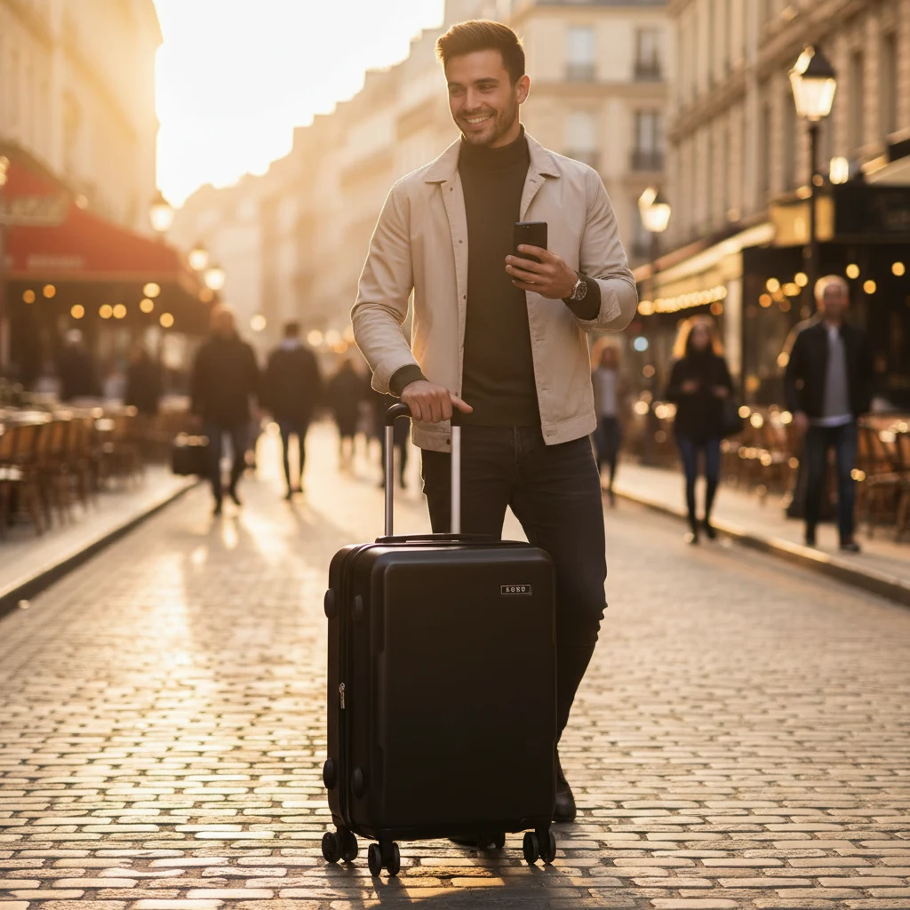 Valise Coque Rigide PC+ABS - Légère, Serrure TSA, Roues 360° - Voyagez Confortablement – Image 7