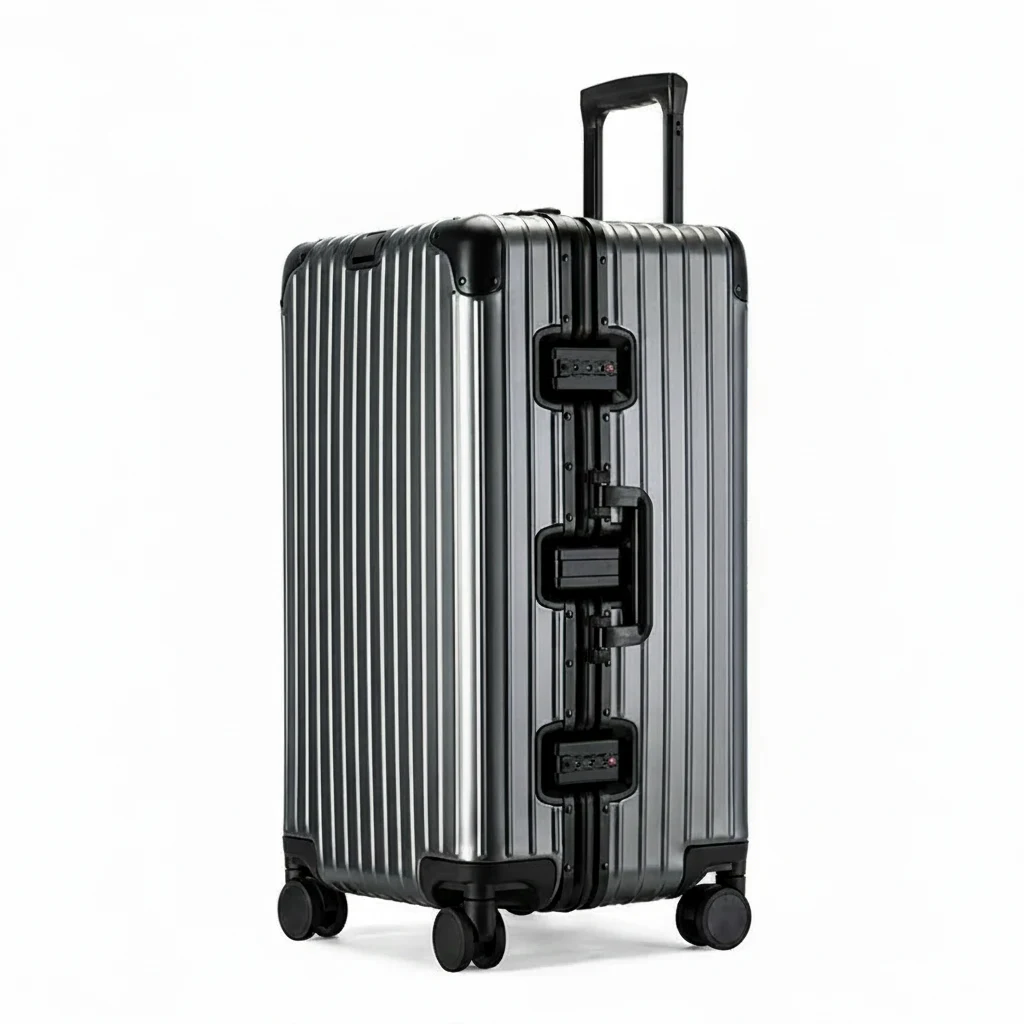 Valise cabine voyage en alliage aluminium-magnésium, bagage à roulettes - Protection extrême & roulement silencieux