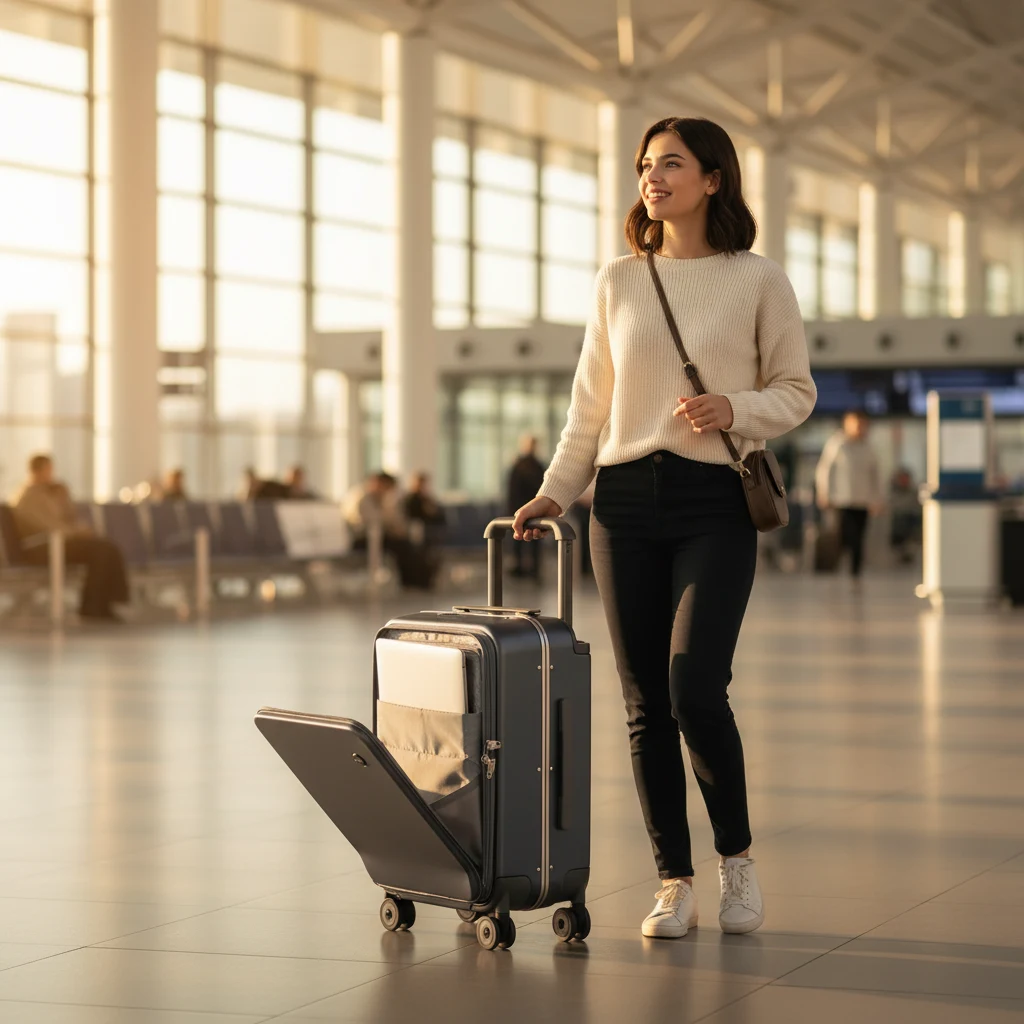 Valise Cabine Rigide M75 - Cadre Aluminium & Coque PC 20/24" - Voyage Silencieux et Élégant – Image 12
