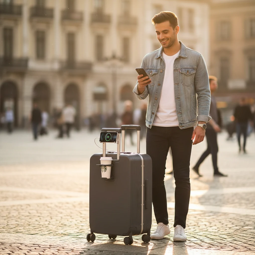 Valise Cabine Mi aluminium PC 20 pouces - Port USB, support téléphone - Voyagez connecté et organisé – Image 7