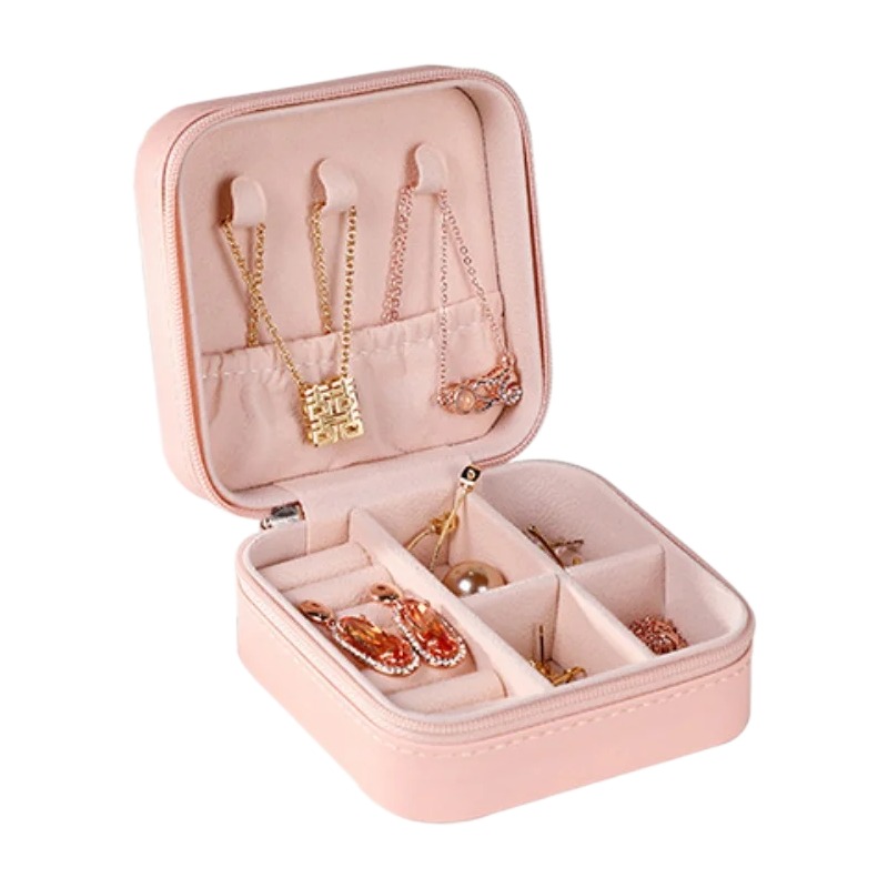 Accessoire de voyage, boîte de rangement pour bijoux, vue de face