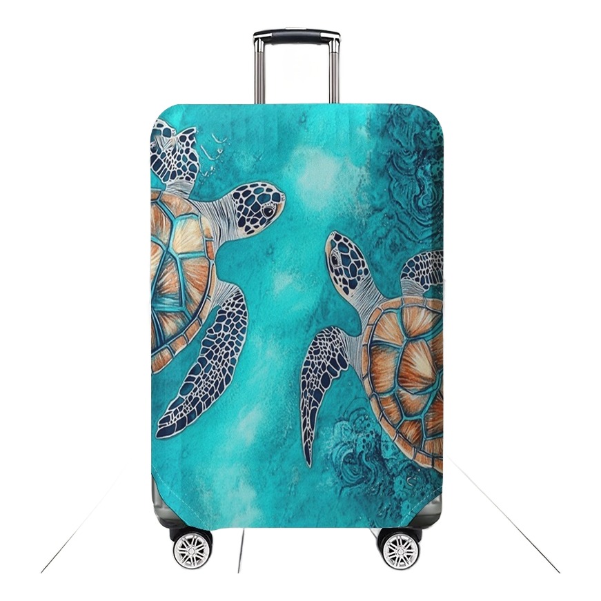 Accessoire de voyage, housse valise à motif tortue des profondeurs, vue principale
