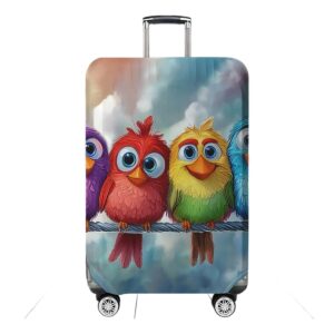 Accessoire de voyage, housse valise élastique à motif oiseaux, 18 à 32