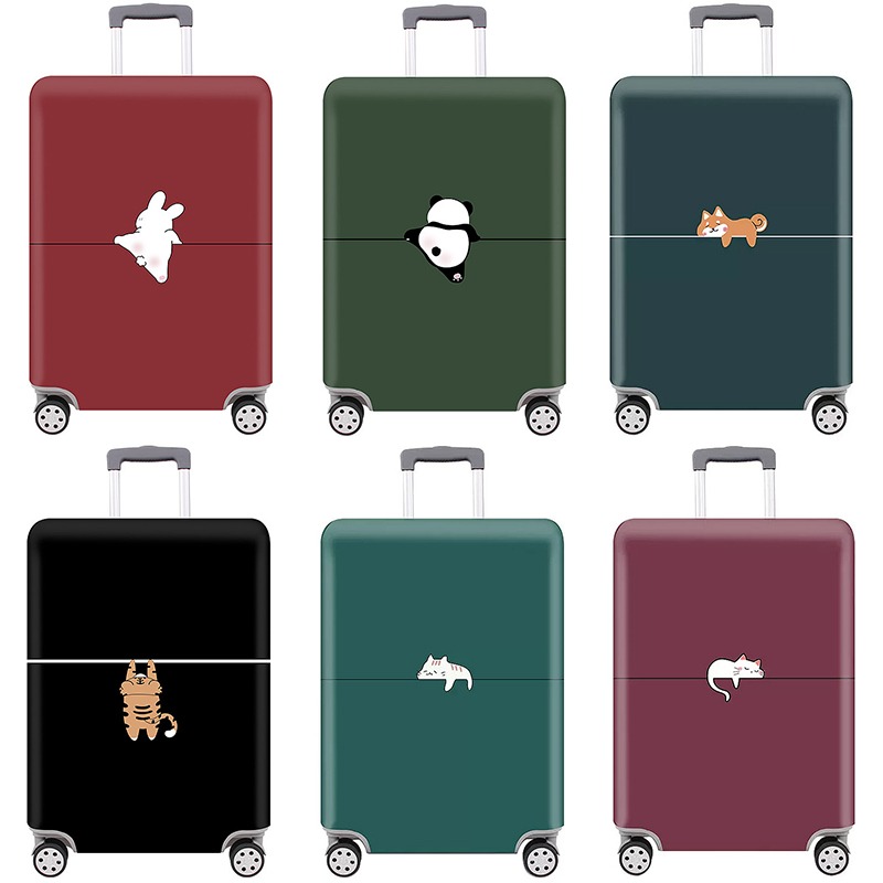 Accessoire de voyage, housse valise élastique épaisse à imprimé, vue principale