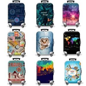 Accessoire de voyage, housse valise épaisse et élastique à motif carte