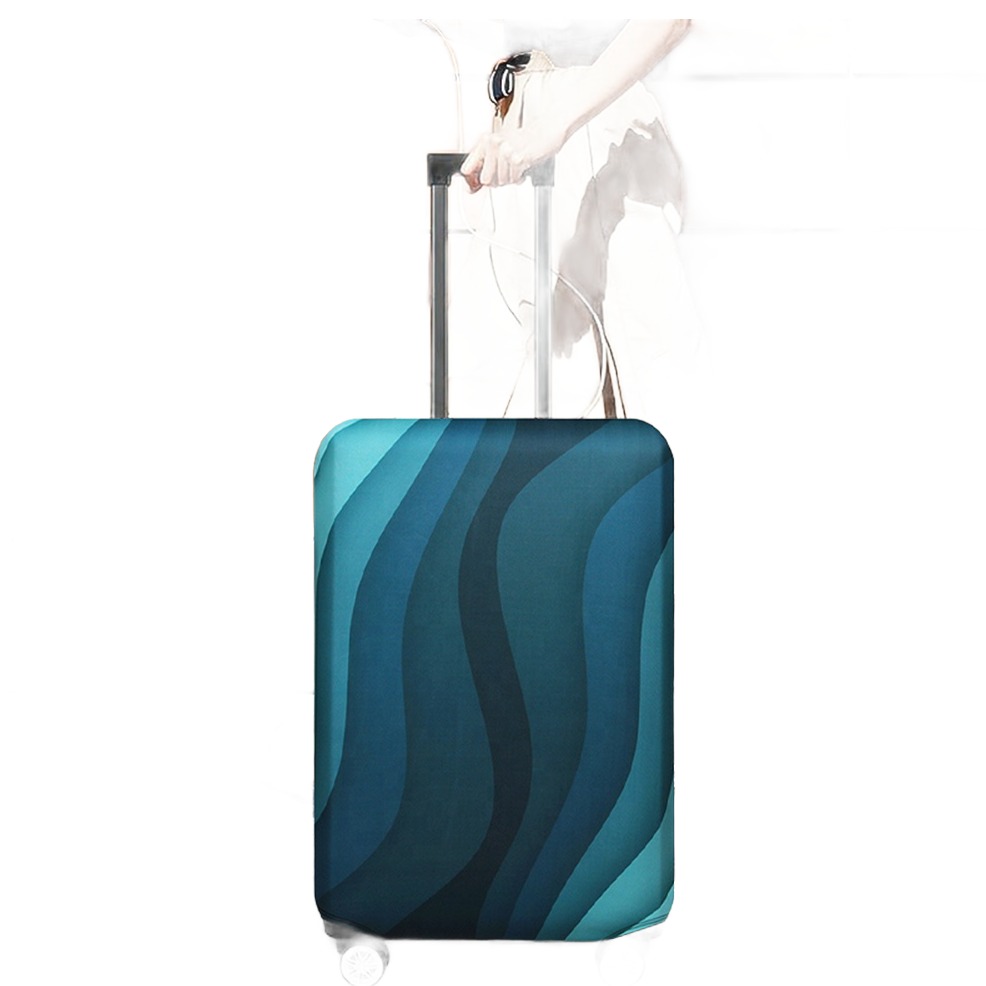 Accessoire de voyage, housse valise extensible, quatre tailles, vue de trois quarts