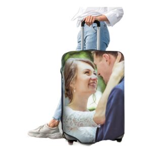 Accessoire de voyage, housse valise personnalisable photo recto verso