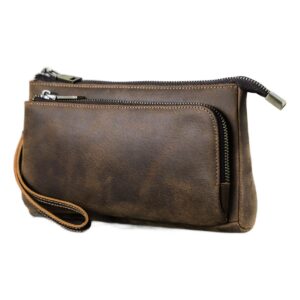 Accessoire de voyage pochette en cuir de vachette