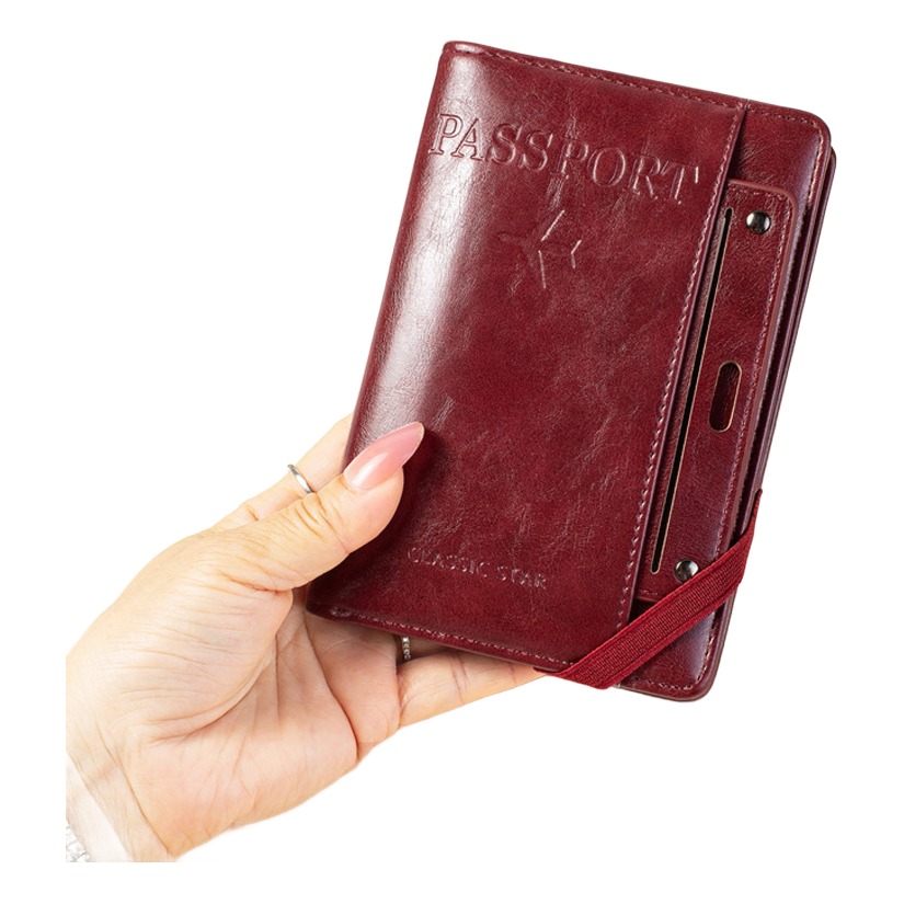 Accessoire de voyage, porte passeport à blocage RFID, vue principale