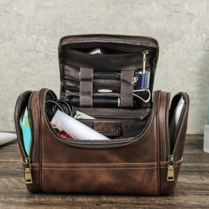 Accessoire de voyage : trousse de toilette cuir Crazy Horse