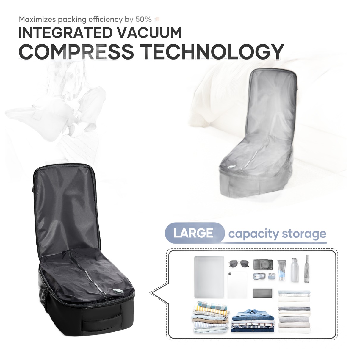 Bagage cabine easyJet à compression, 40 x 30 x 20 cm, vue de trois quarts