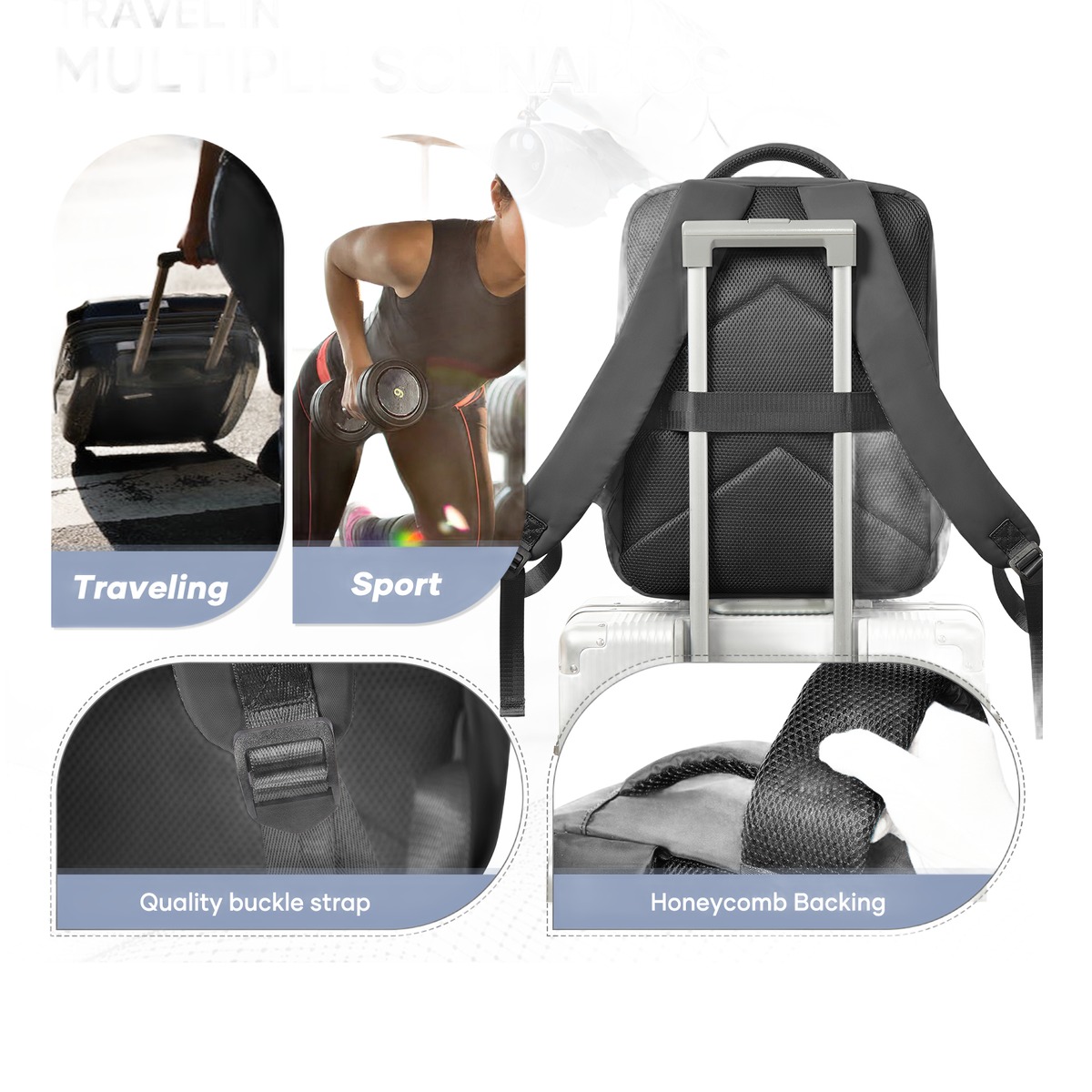 Bagage cabine easyJet à compression, 40 x 30 x 20 cm, vue de face