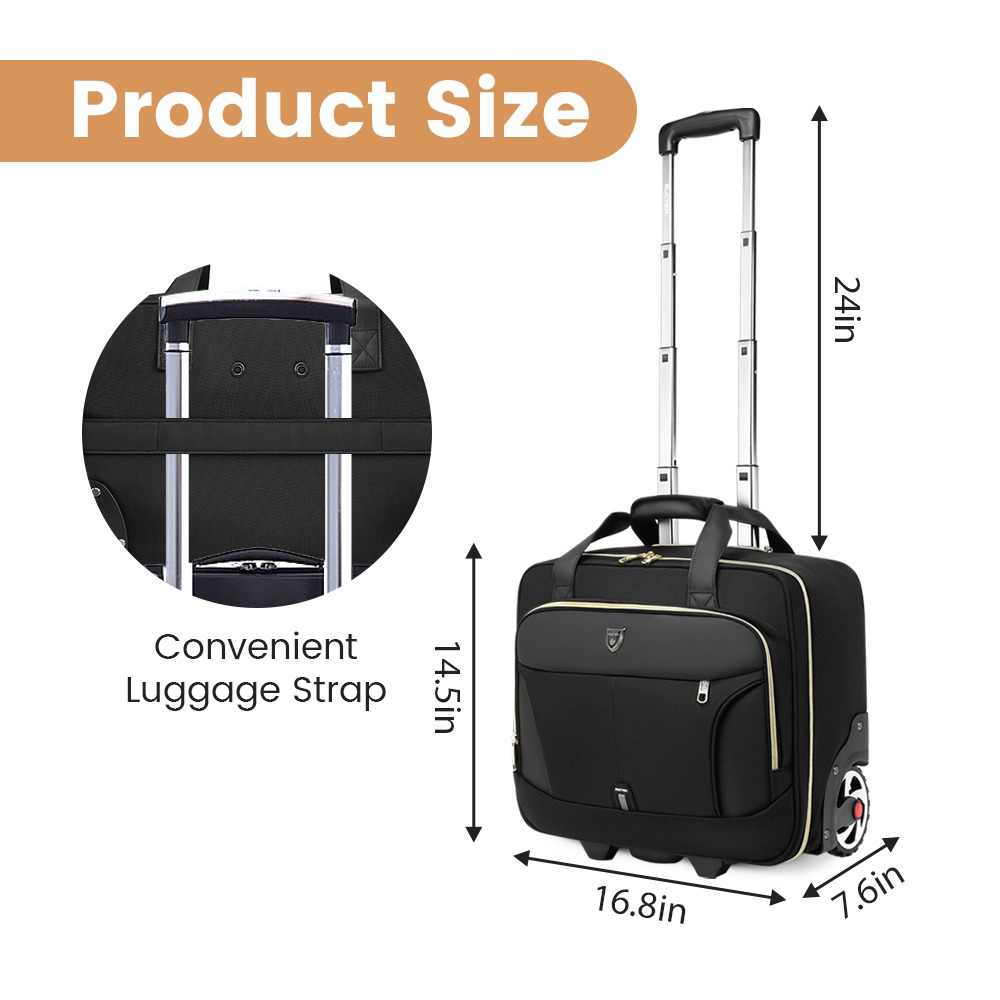 Bagage cabine easyJet à roulettes, porte documents 18 pouces, vue de trois quarts