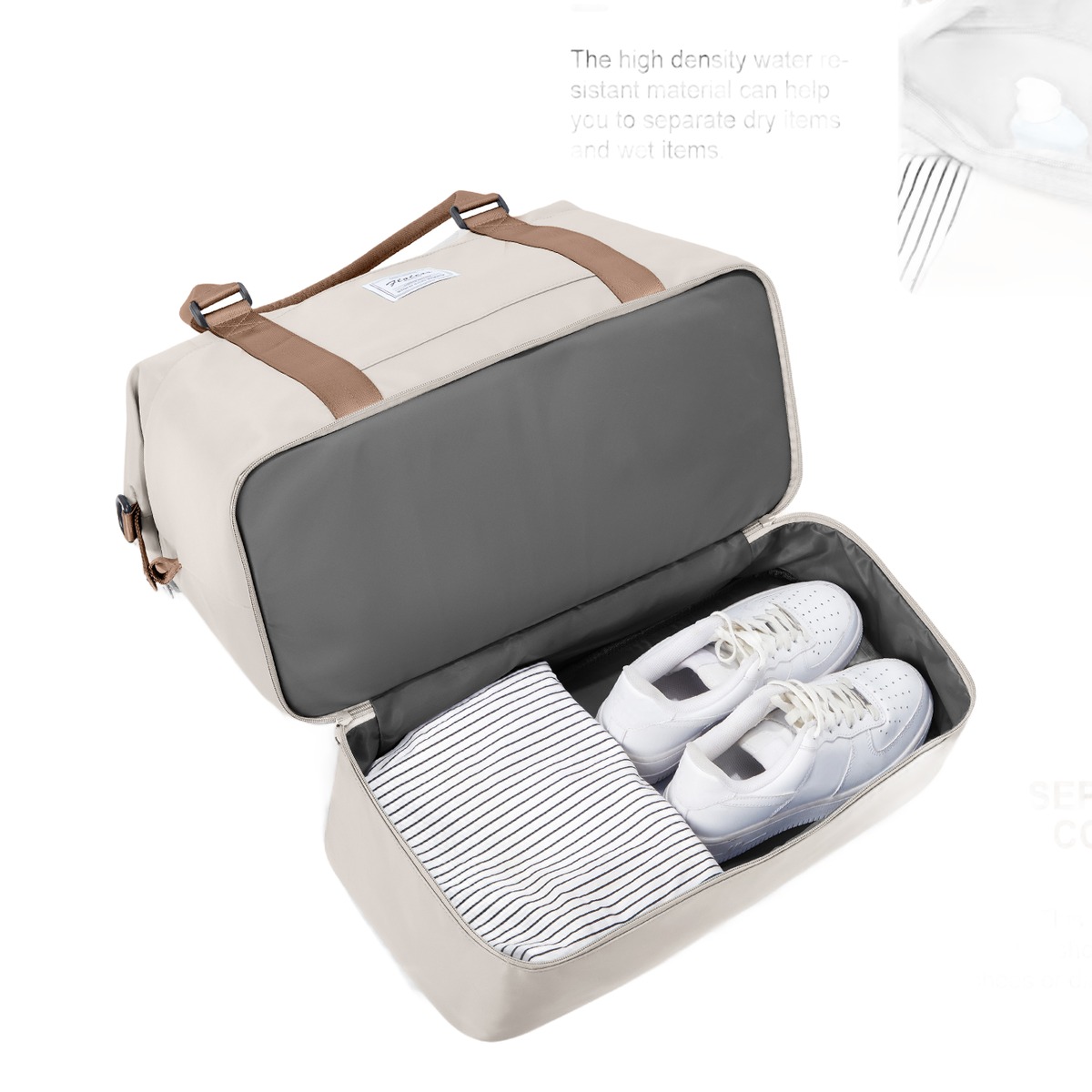 Bagage cabine easyJet souple avec compartiment chaussures, vue de trois quarts