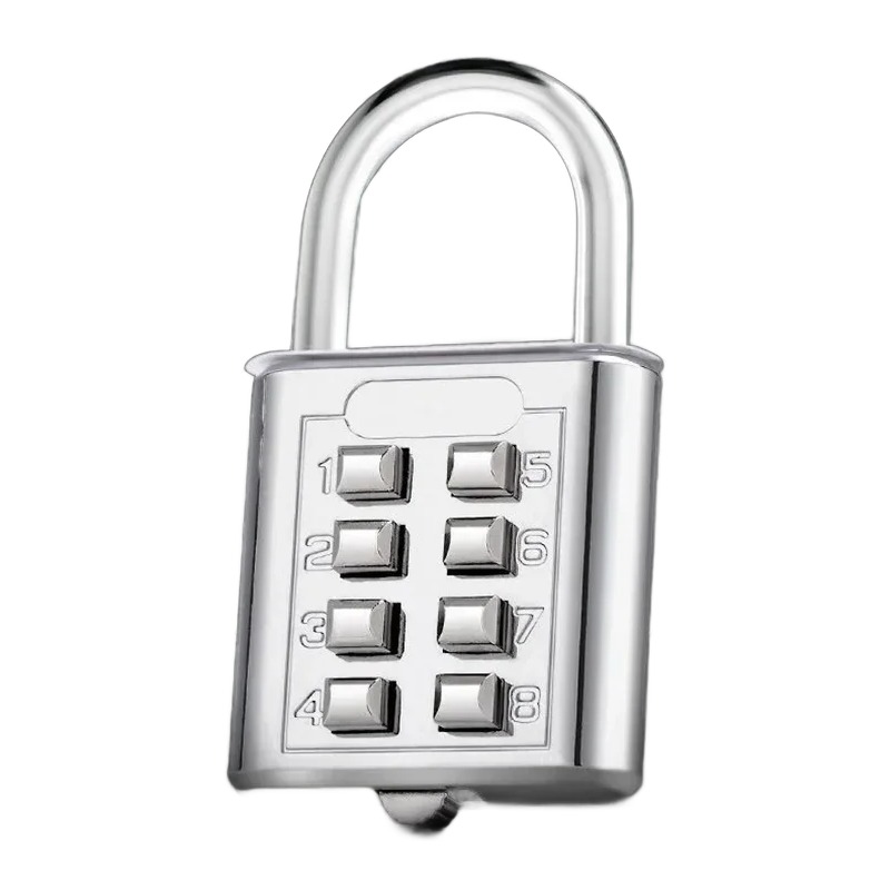 Cadenas à code à boutons pour valise et casier, vue de trois quarts