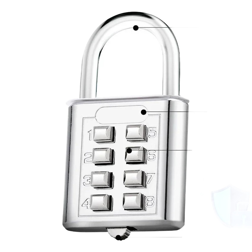 Cadenas à code à boutons pour valise et casier, vue de face