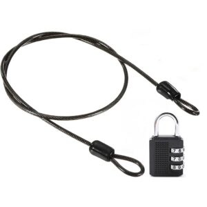 Cadenas valise à code avec câble acier d'un mètre