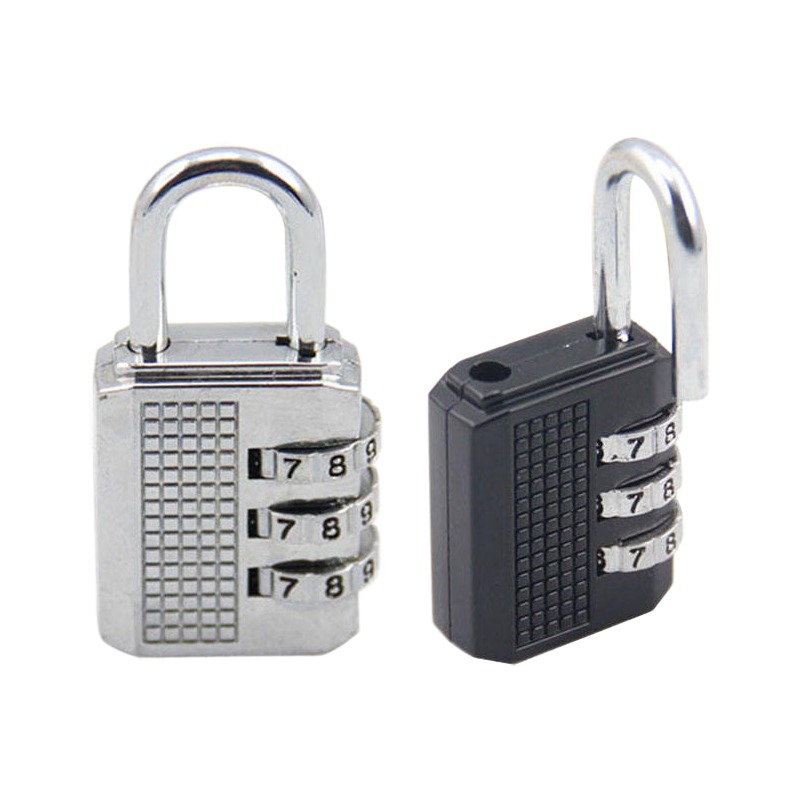 Cadenas valise à code 3 chiffres avec câble acier d'un mètre, vue de trois quarts