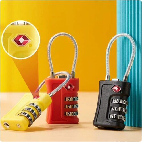 Cadenas valise à code douanier et câble souple, trois chiffres Cadenas valise à code douanier et câble souple, trois chiffres, vue principale