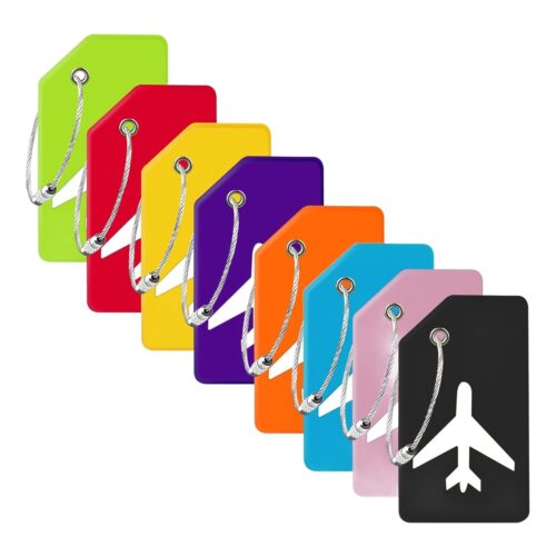 Étiquette valise en silicone par lot de huit, dix coloris Étiquette valise en silicone par lot de huit, dix coloris, vue principale