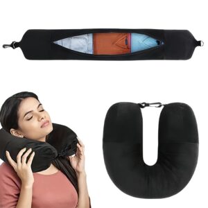 Oreiller de voyage remplissable de vêtements, forme en U