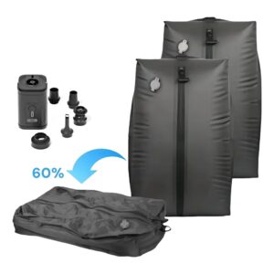 Organiseur valise : sacs sous vide 17 litres et pompe