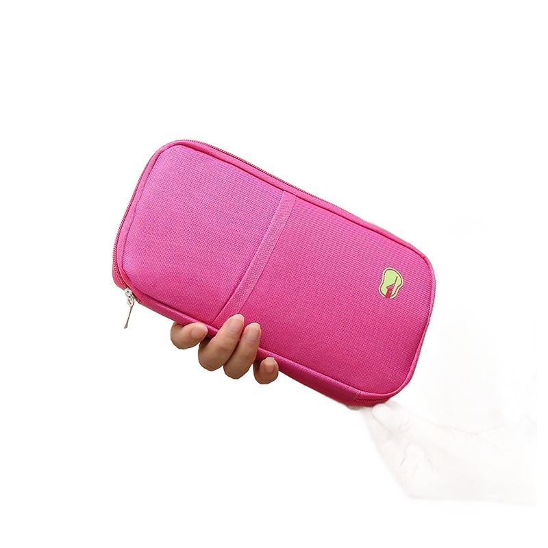 Pochette de voyage pour passeport et cartes, accessoire de voyage zippé, vue arriere