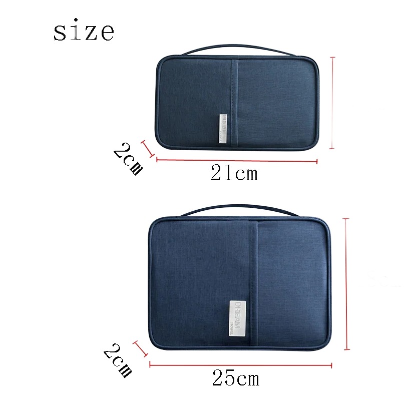 Pochette passeport familiale en tissu Oxford, deux formats, vue de face