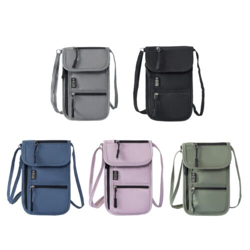Pochette tour de cou RFID pour passeport, accessoire de voyage discret, vue principale