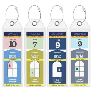 Porte étiquettes de bagage transparents à boucle acier, accessoire