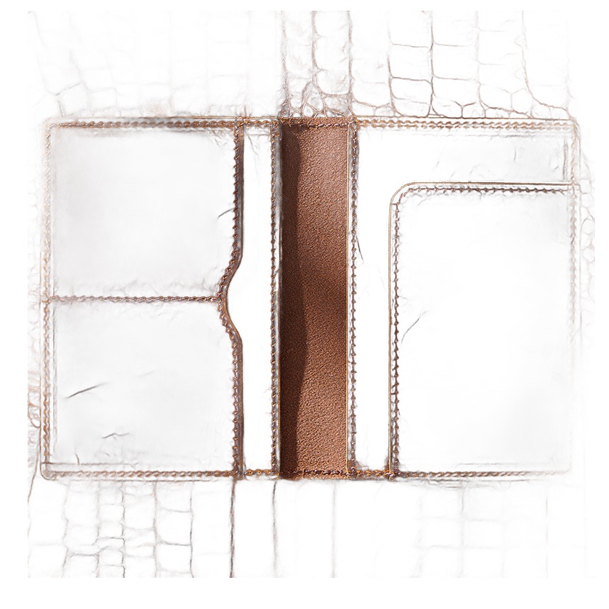 Porte passeport en cuir de vache vintage, accessoire de voyage, detail