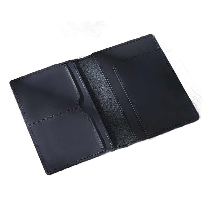 Porte passeport en cuir de vache vintage, accessoire de voyage, vue arriere