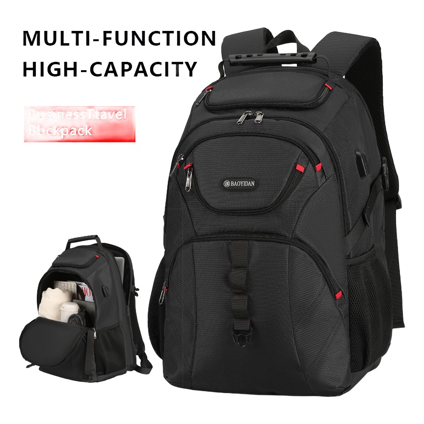 Sac à dos cabine de voyage d'affaires multicompartiment, vue de trois quarts