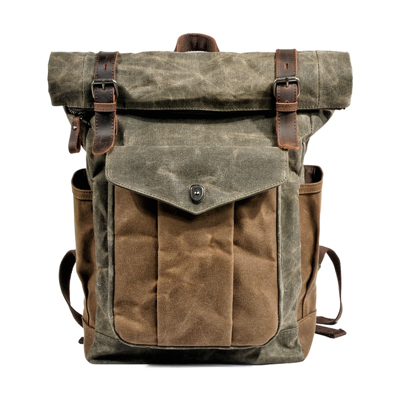 Sac a dos cabine en toile cirée, cinq teintes, vue de face