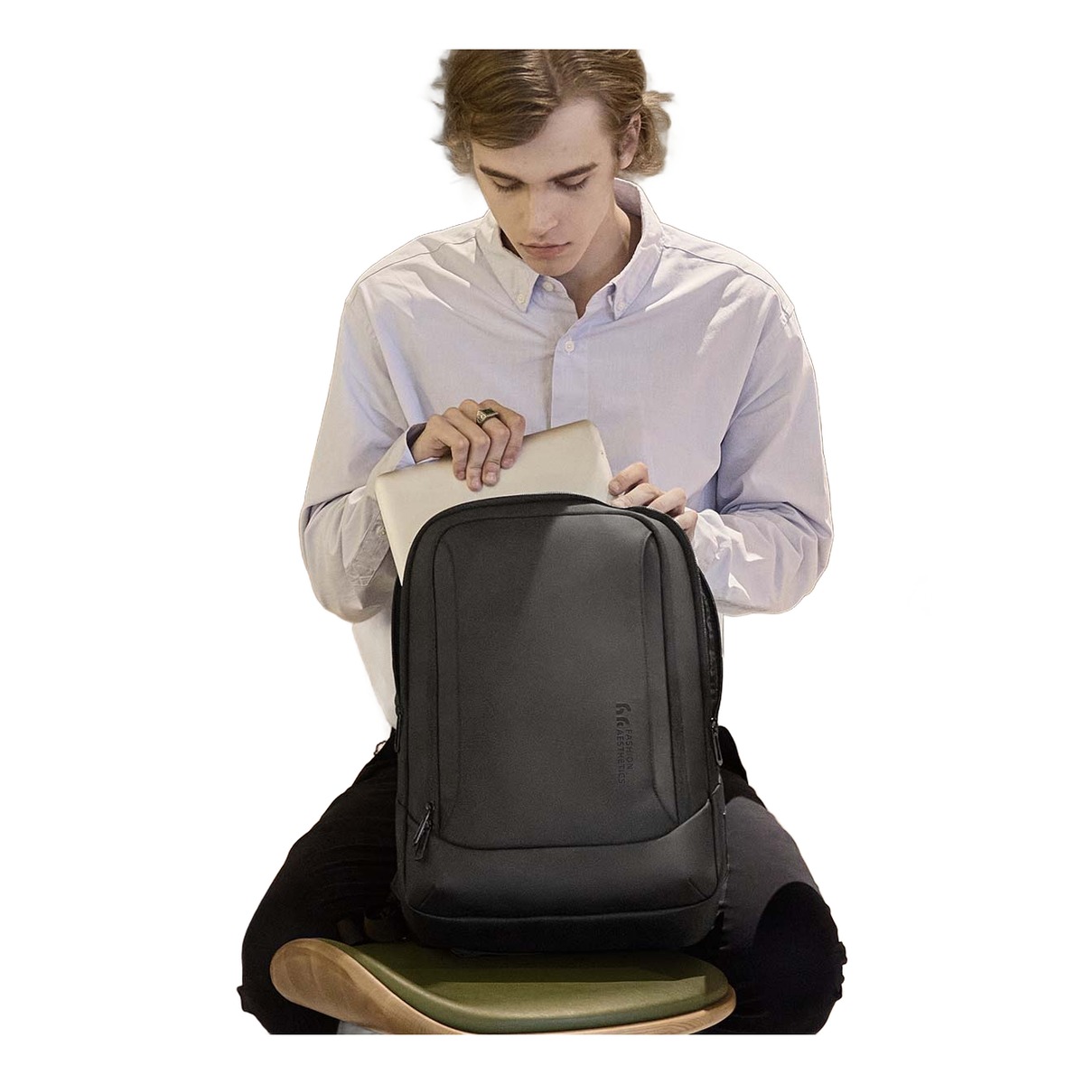Sac a dos cabine étanche, deux diagonales d'ordinateur, vue de trois quarts