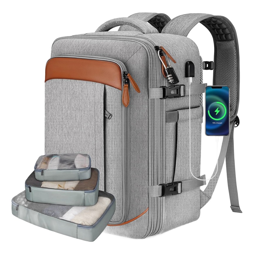 Sac à dos cabine extensible avec 3 cubes de rangement, 51 cm, vue principale