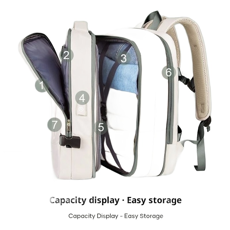 Sac a dos cabine extensible avec port de charge et grande capacite, vue de face