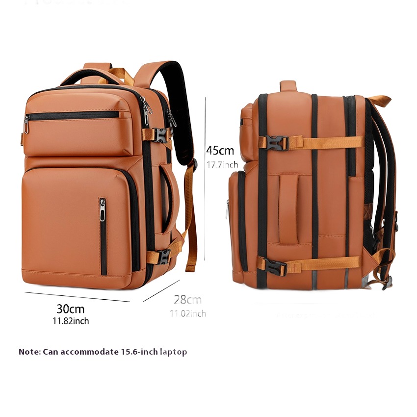 Sac à dos cabine extensible et déperlant pour ordinateur, vue de trois quarts