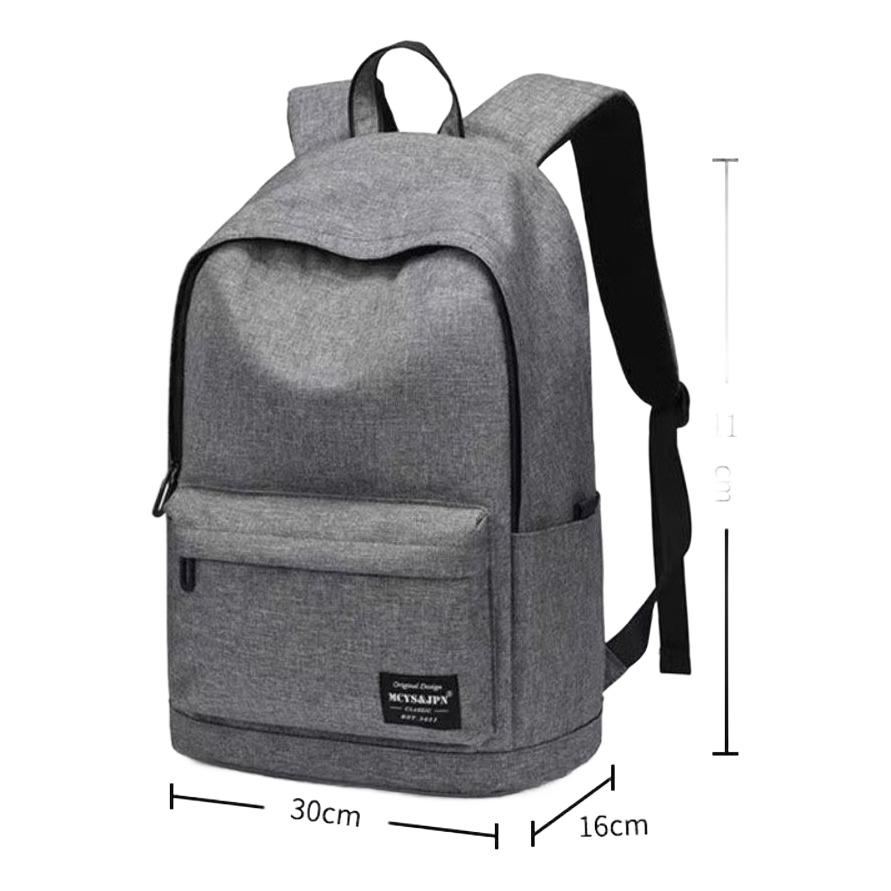 Sac a dos cabine lavable 15 pouces en toile resistante, vue de face