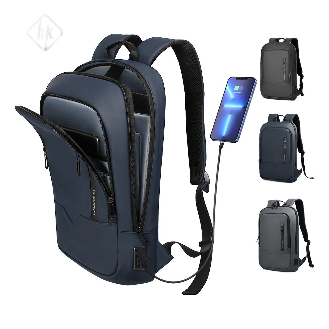 Sac a dos cabine mince 15,6 pouces a ligne minimaliste, vue de face