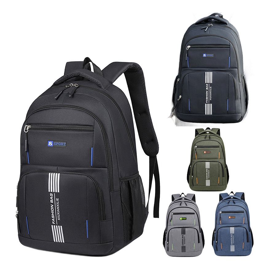 Sac a dos cabine minimaliste en nylon a compartiments multiples, vue arriere