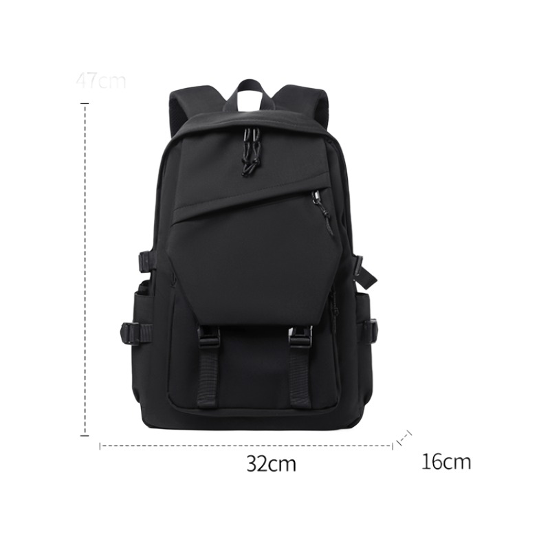 Sac a dos cabine uni, grand compartiment et format sobre, vue de trois quarts